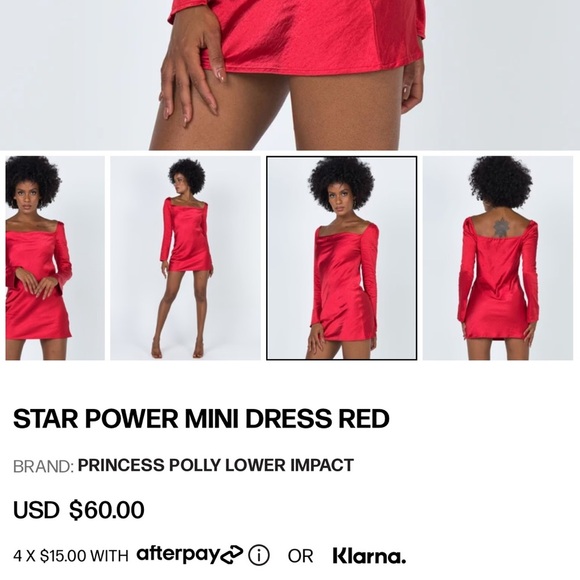 NWOT SOLD OUT Princess Polly ‘Star Power Mini Dress’ in Red Size 6 - Picture 4 of 12